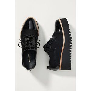 anthropologie all black platform oxford flats